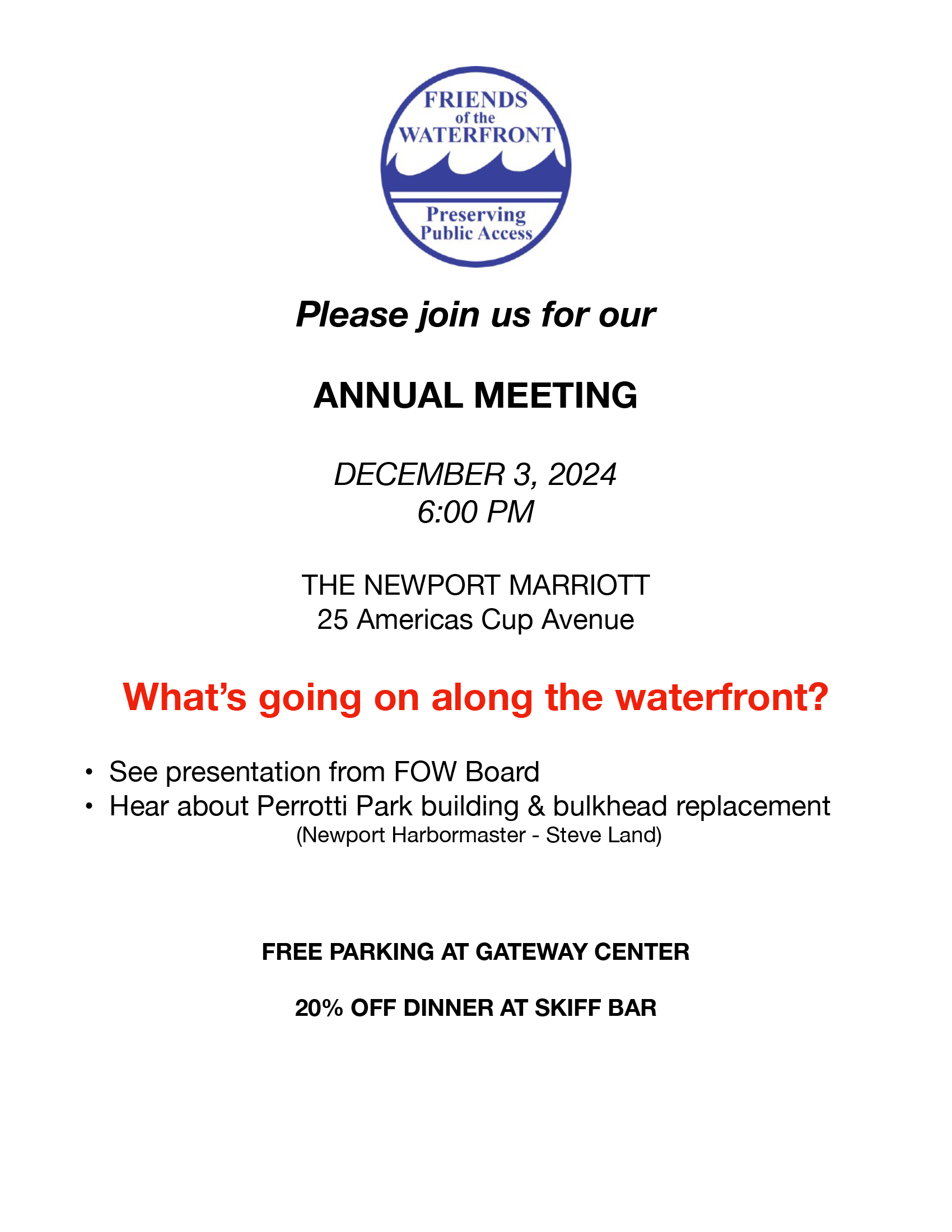 Friends of the Waterfront Annual Meeting